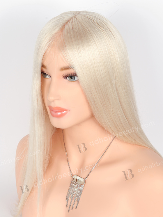 In Stock European Virgin Hair 14" Straight White Color Monofilament Top Glueless Wig GLM-08007