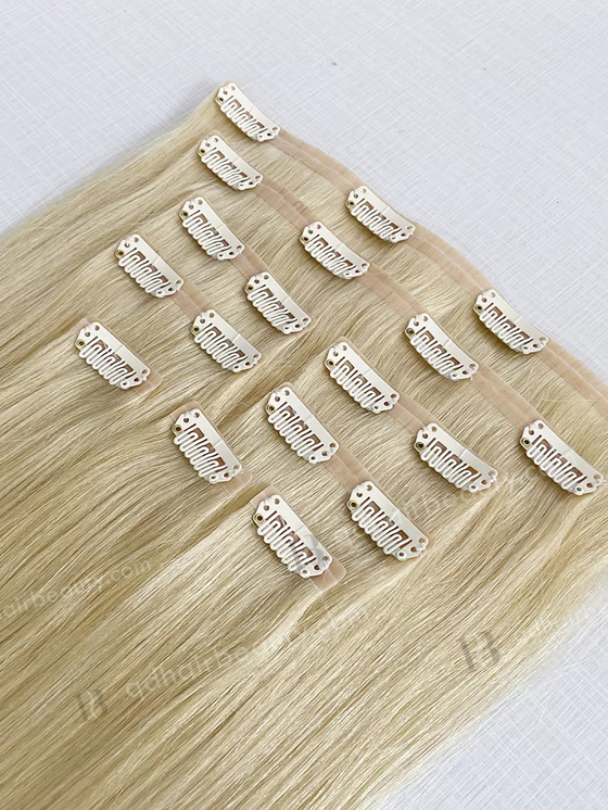 High Quality Blonde Color Clip in Weft Hair Extensions WR-CW-011