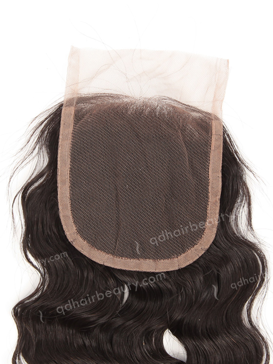 In Stock Brazilian Virgin Hair 16" Natural Curly Natural Color Top Closure STC-52