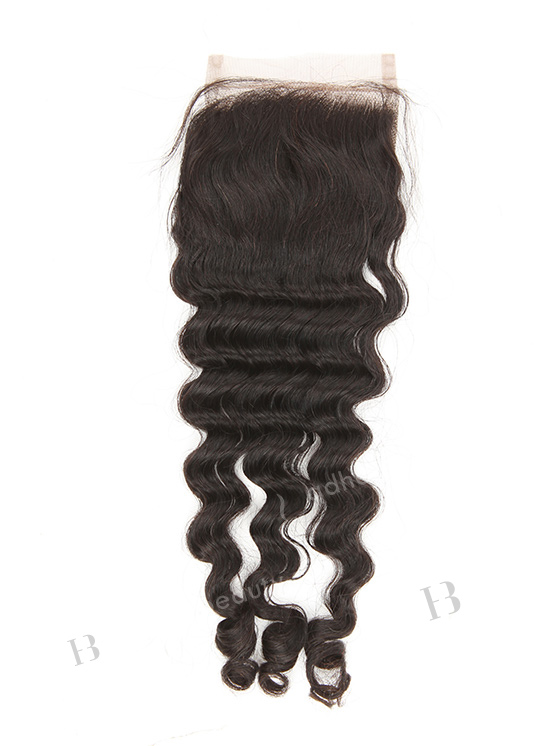 In Stock Indian Remy Hair 14" Deep Curl Natural Color Top Closure STC-352