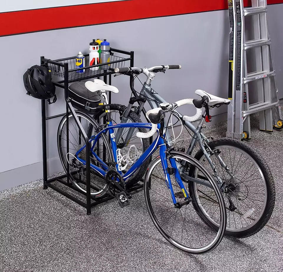 JH-Mech Floor Metal Bike Parking Rack 2 Bicycle Stand