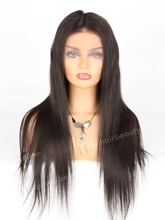 In Stock Indian Remy Hair 22" Straight Natural Color Lace Front Wig SLF-01272