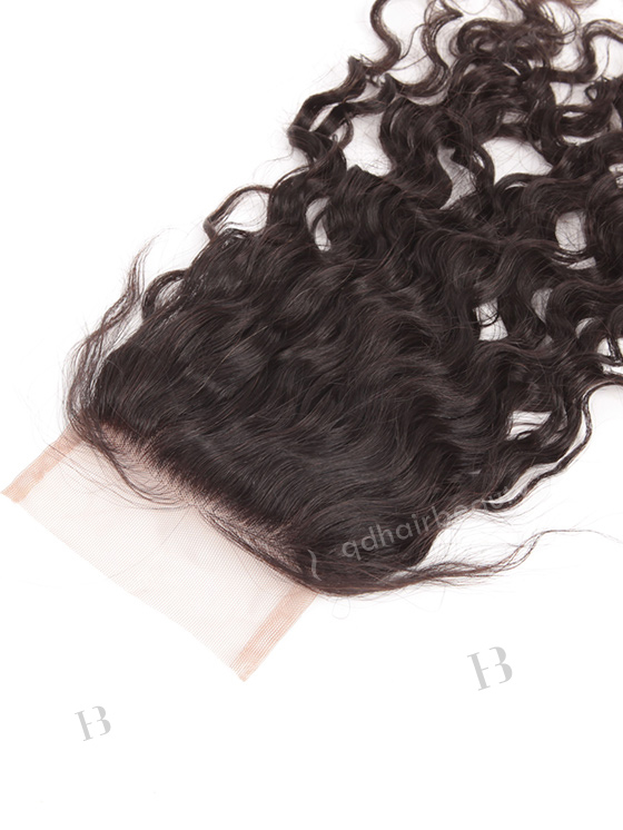 In Stock Indian Remy Hair 12" Natural Curly Natural Color Top Closure STC-273