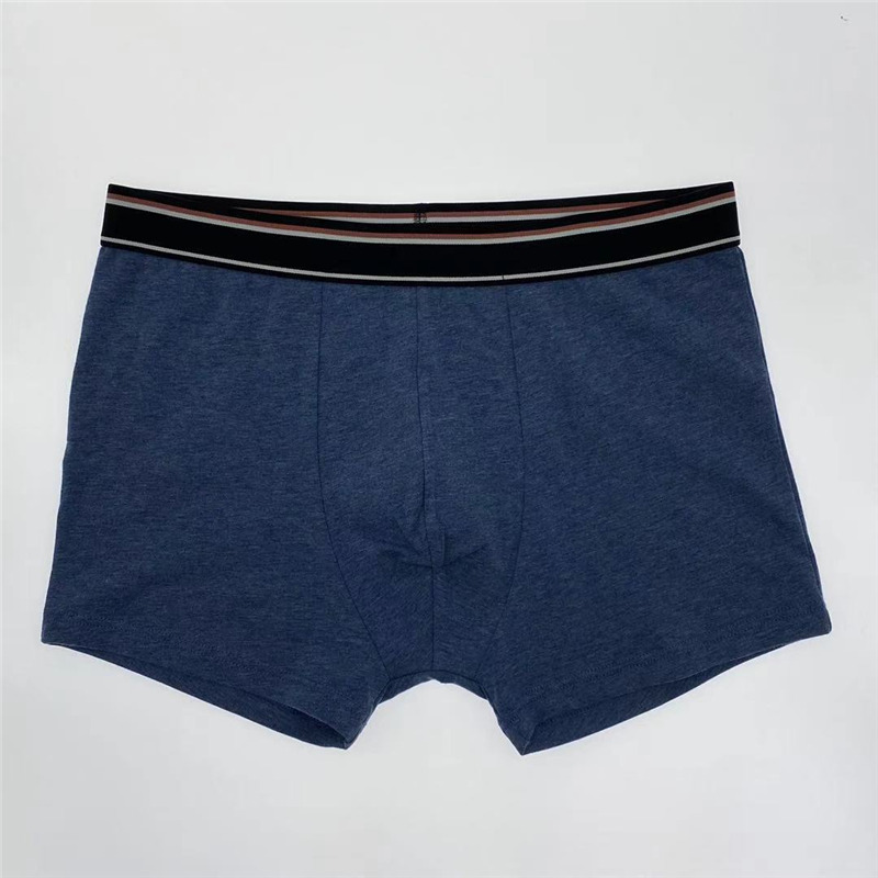 Men's Shorts Blue Bottom Black and White Light Red Striped Waistband