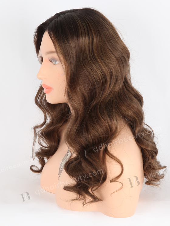 In Stock European Virgin Hair 20" Beach Wave T2/10# With T2/8# Highlights Color Lace Front Wig RLF-08033