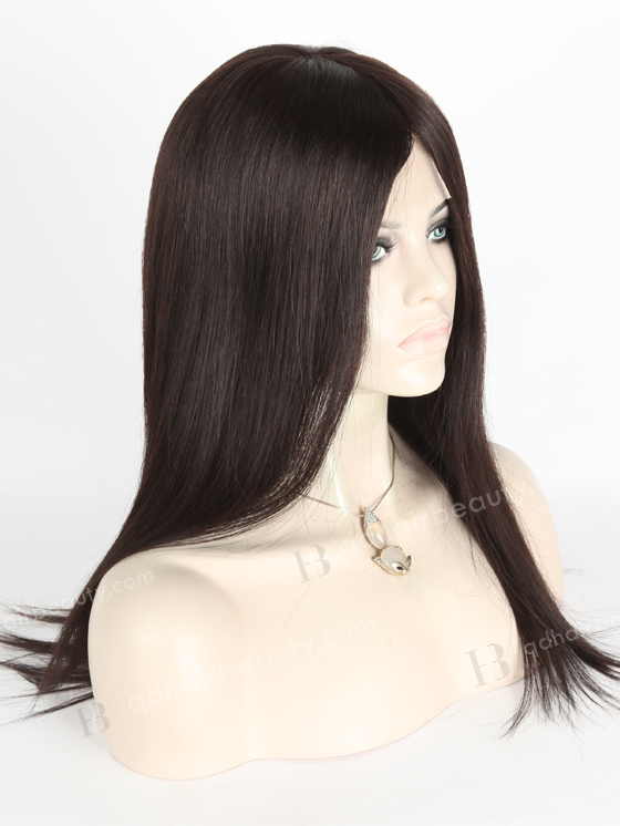 In Stock European Virgin Hair 16" Straight 2# Color Lace Front Silk Top Glueless Wig GLL-08013