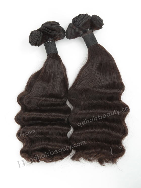 In Stock 7A Peruvian Virgin Hair 12" Double Drawn Half Deep Wave Natural Color Machine Weft SM-6100