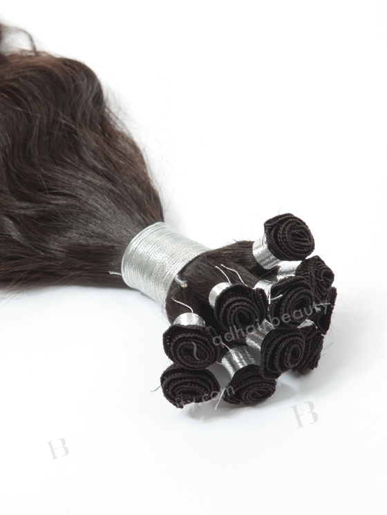 In Stock Brazilian Virgin Hair 12" Natural Wave Natural Color Hand-tied Weft SHW-009