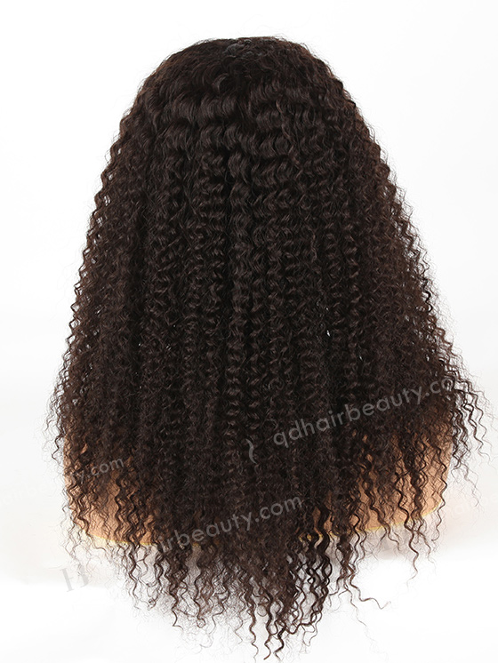In Stock Indian Remy Hair 18" Kinky Curl Natural Color Silk Top Full Lace Wig STW-078