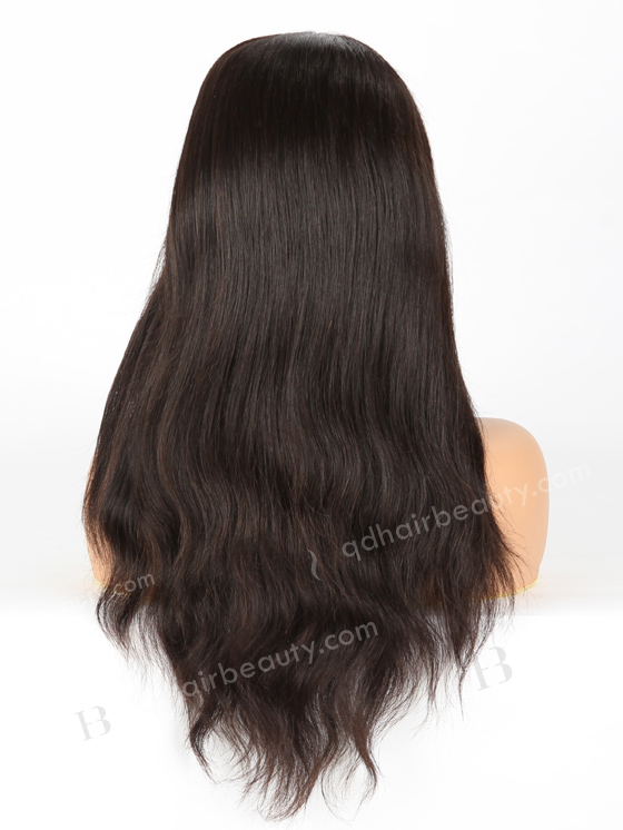 In Stock Chinese Virgin Hair 16" Natural Straight Natural Color Silk Top Full Lace Wig STW-706