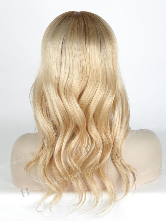 In Stock European Virgin Hair 14" Slight Wave T8/60/25/8# Highlights Color Silk Top Glueless Wig GL-08083