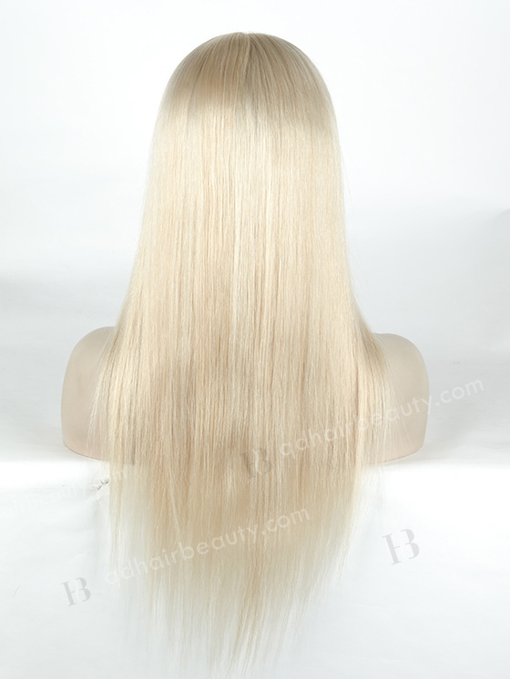 In Stock European Virgin Hair 18" Straight White Color Silk Top Full Lace Wig STW-842