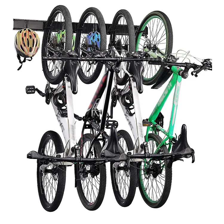 JH-Mech Vertical Wall Mount Bike Rack Adjustable Bicycle Storage Holder Holds up to 300 lbs Space Saving 
