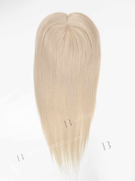 In Stock 5.5"*6.5" European Virgin Hair 16" Straight White Color Silk Top Hair Topper-134