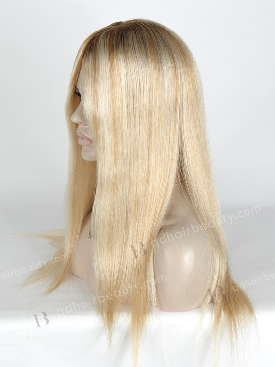In Stock European Virgin Hair 18" Straight T8/60/25/8# Highlights Color Silk Top Glueless Wig GL-08087