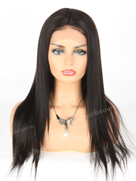 In Stock Brazilian Virgin Hair 20" Light Yaki Color 1b# Full Lace Wig FLW-04244