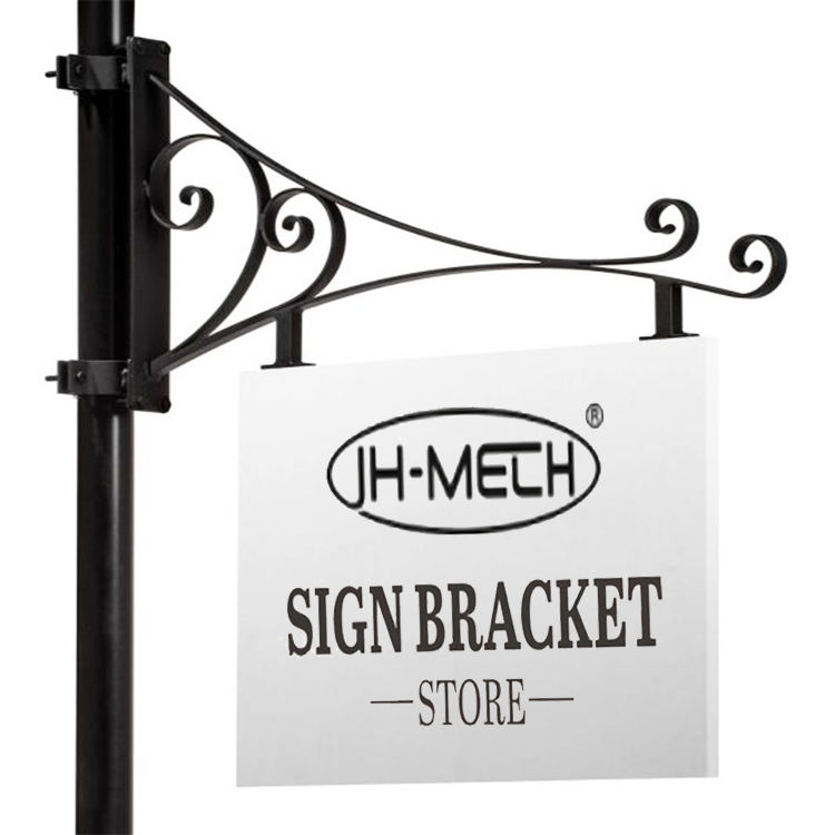 JH-Mech Contemporary Name Board Arch Scroll Metal Hanging Sign Brackets