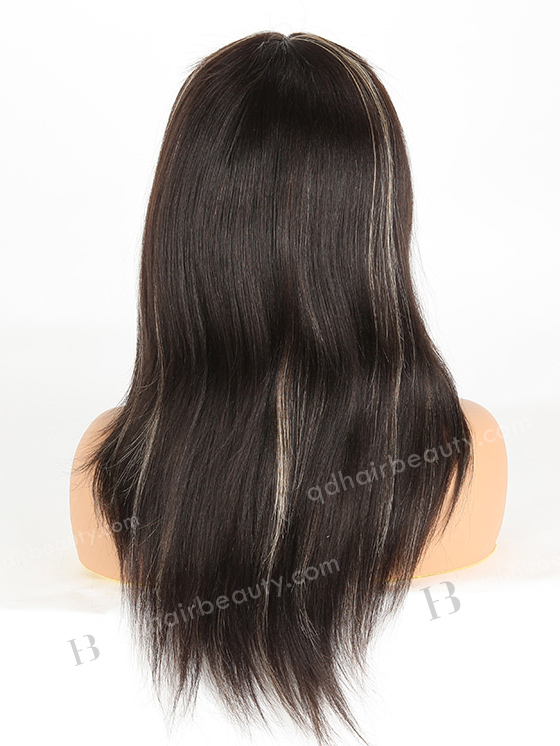 Full Lace Human Hair Wigs For Black Women Indian Remy Hair 16" Light Yaki 1b/27# highlights Color FLW-01330
