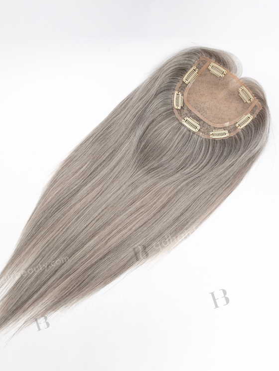 Grey Color All One Length European Human Hair Toppers For White Women WR-TC-087