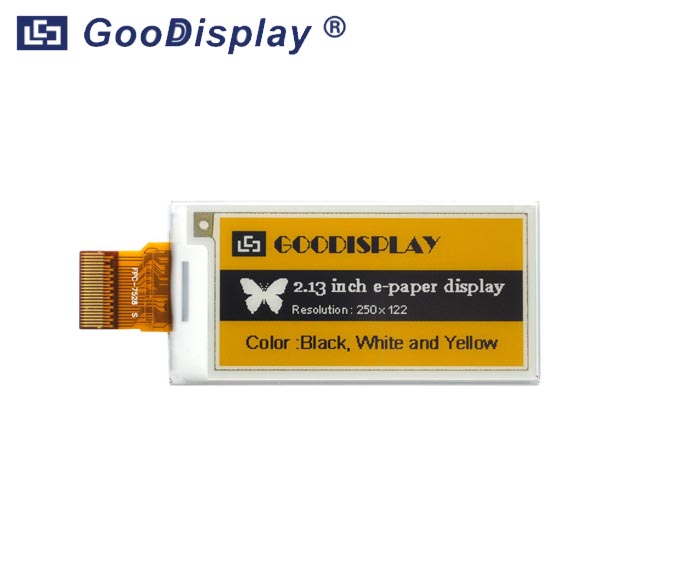 2.13寸黑白黄三色电子纸显示屏 GDEM0213C90