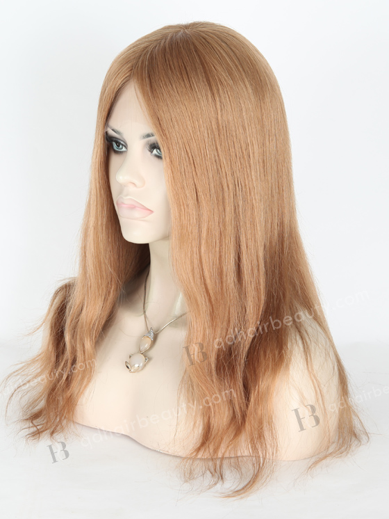 In Stock European Virgin Hair 16" Straight 8a# Color Lace Front Silk Top Glueless Wig GLL-08031