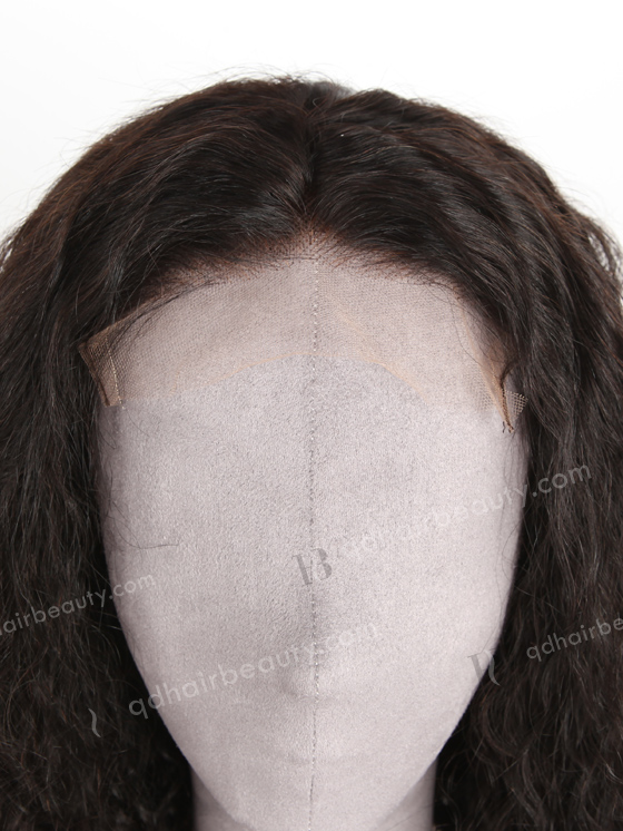 In Stock Indian Remy Hair 22" Natural Curly Natural Color 5"×5" HD Lace Closure Wig CW-01033