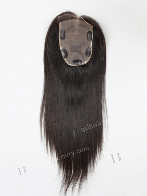 5.9"*4.5" Indian Virgin Hair 18" Straight Natural Color All Silk Top Closure with Lace Lip WR-LC-007