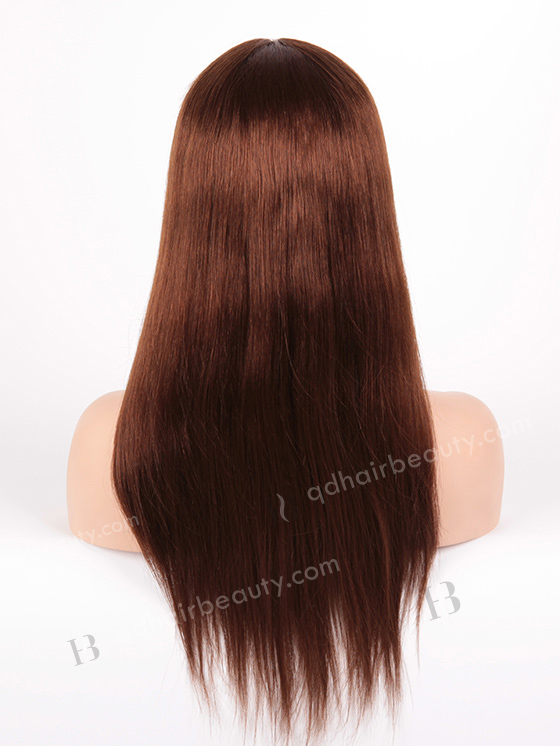 In Stock Brazilian Virgin Hair 18" Straight 6# Color Silk Top Glueless Wig GL-04018