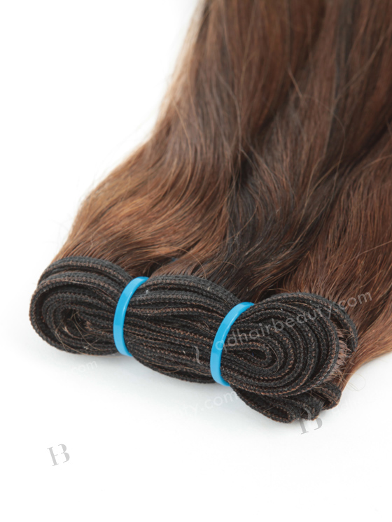 In Stock 7A Peruvian Virgin Hair 12" Double Drawn Straight With Spiral Curl Tip 6/1b# Evenly Blended Machine Weft SM-6112