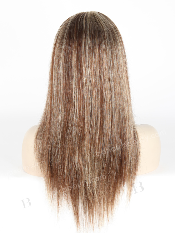 In Stock Brazilian Virgin Hair 16" Straight 4#/22# Highlights Color Lace Front Wig MLF-04007