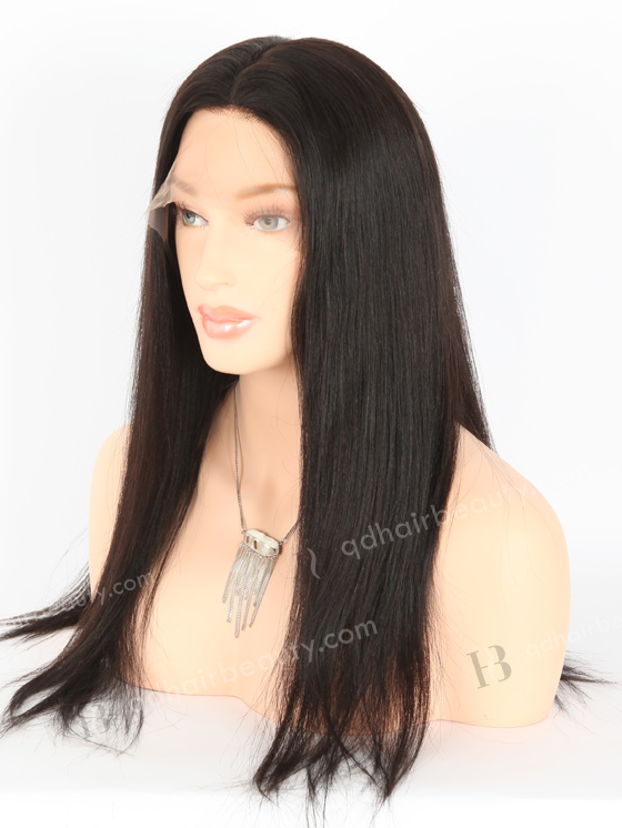 In Stock Indian Remy Hair 20" Light Yaki Natural Color Silk Top Full Lace Wig STW-073