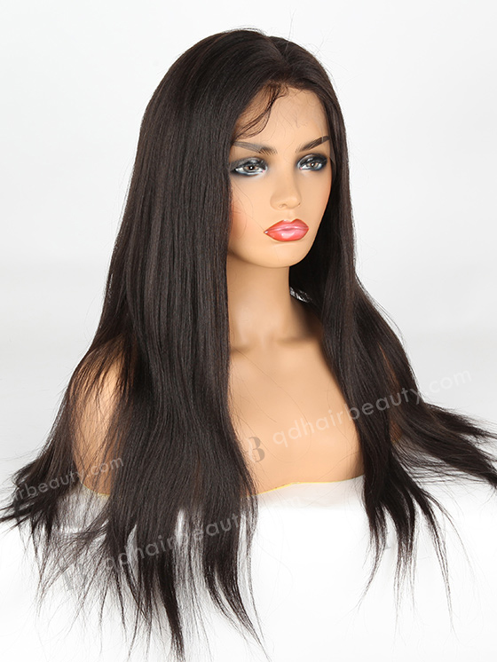 In Stock Indian Remy Hair 20" Yaki 1b# Color Full Lace Wig FLW-01597