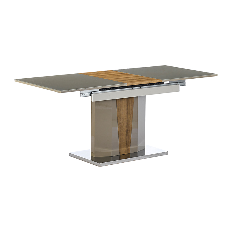 MDF Dining Table with Paintless Paper and Stainless Steel Bottom Plate