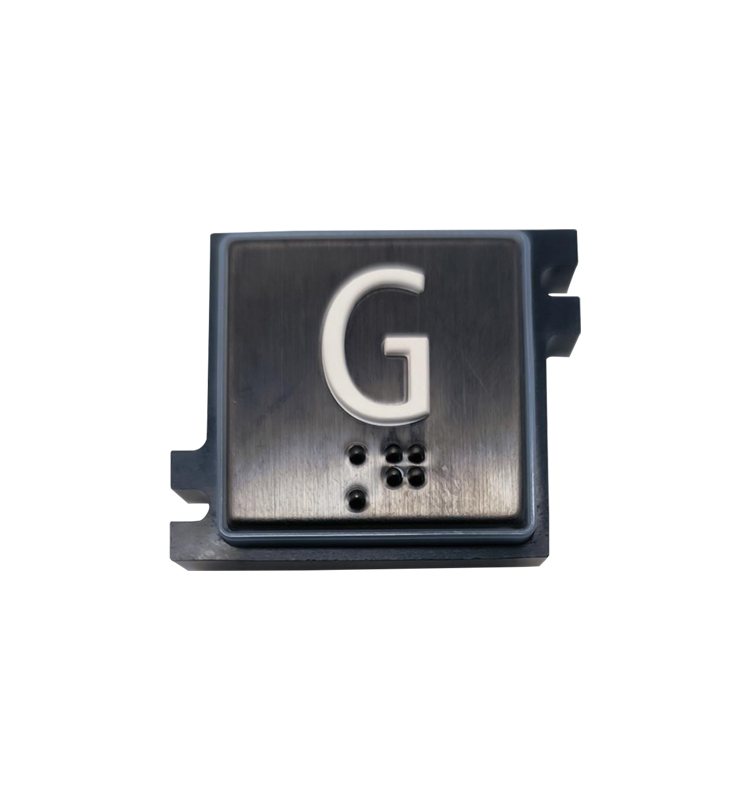 Elevator Button Parts Black Face With G Silver Number  