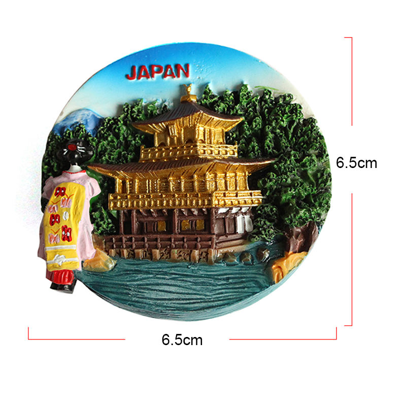 Resin crafts Limited Promotion polyresin Japan Building round soft fridge magnet