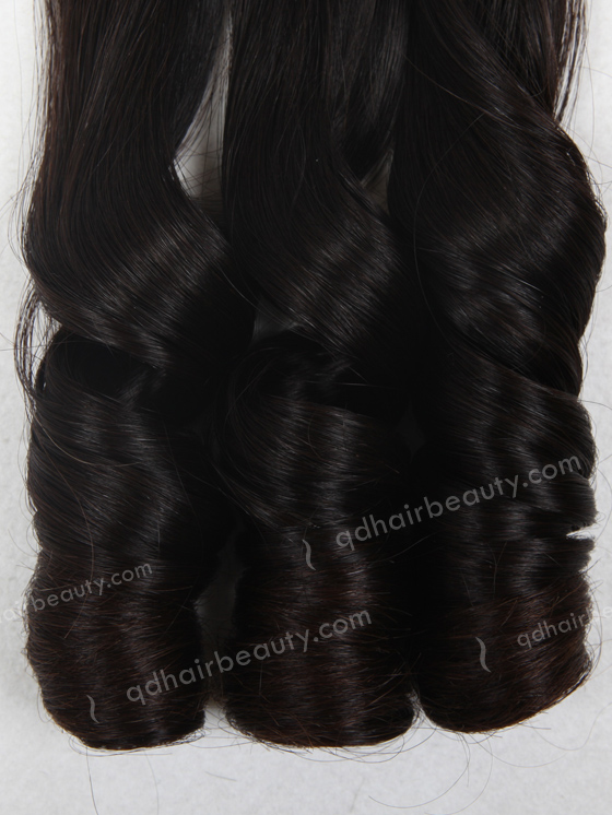 In Stock 7A Peruvian Virgin Hair 22" Double Drawn Straight with Spiral Curl Tip Natural Color Machine Weft SM-648