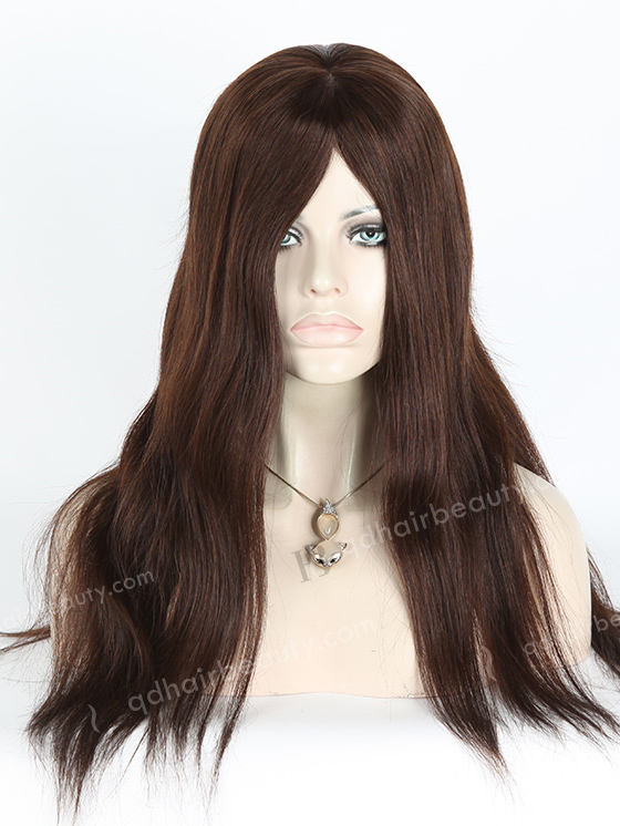 In Stock European Virgin Hair 18" Straight 2/3# Evenly Blended Silk Top Glueless Wig GL-08039