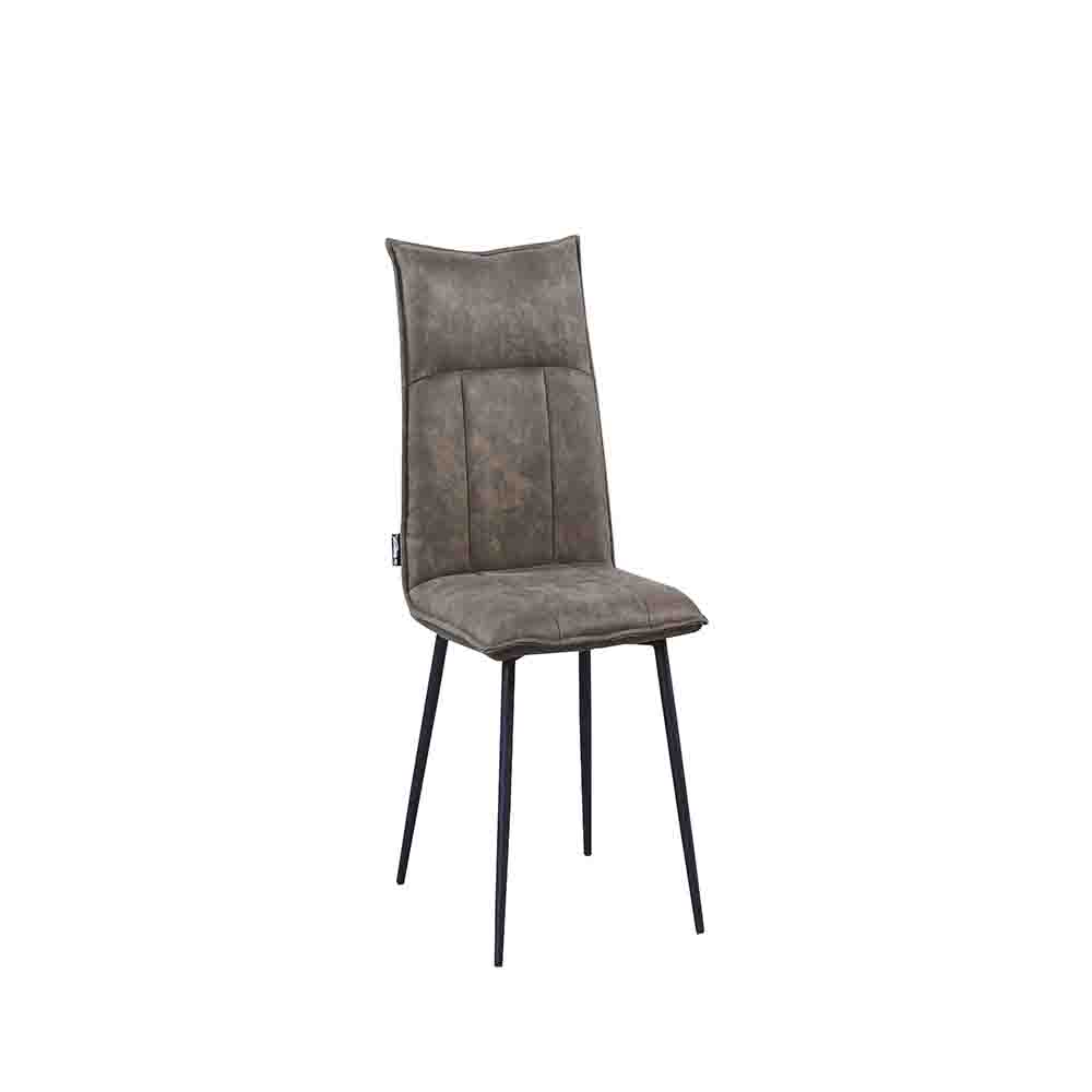 Обеденный стул из ткани Leath-aire с ножками с черным порошковым покрытием