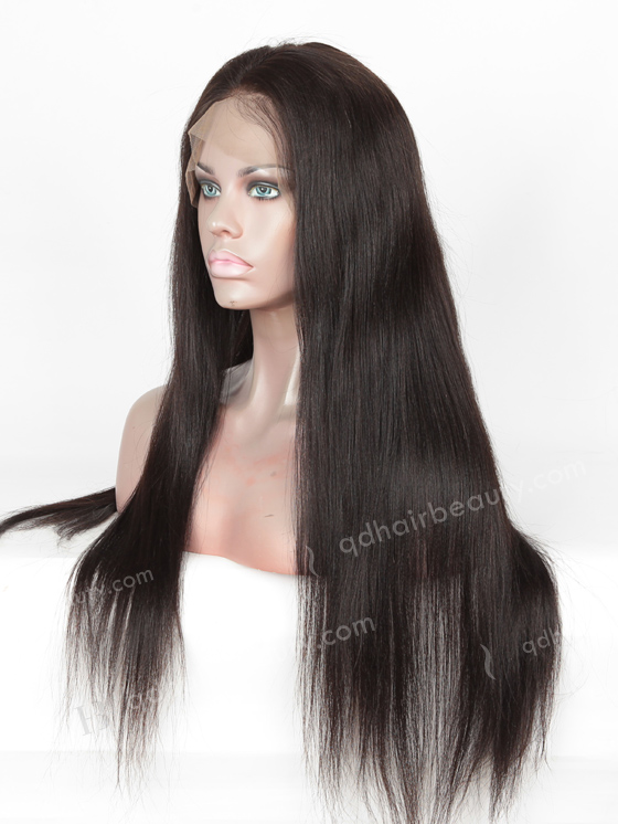 In Stock Indian Remy Hair 22" Yaki Straight Natural Color 360 Lace Wig 360LW-01026