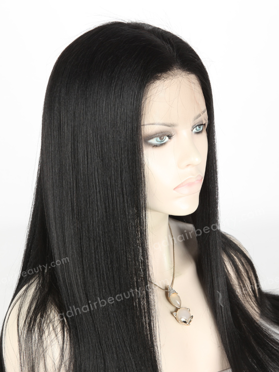 In Stock Indian Remy Hair 22" Yaki 1# Color Full Lace Wig FLW-01638