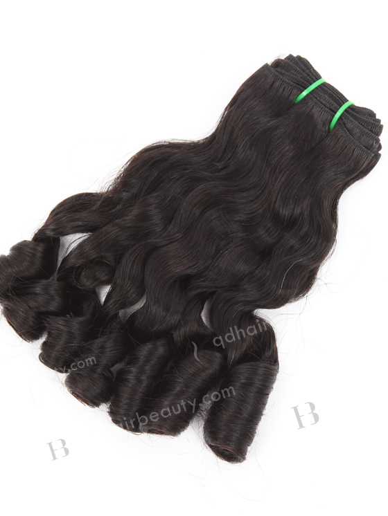 In Stock 5A Peruvian Virgin Hair 12" Double Drawn Wavy With Curl Tip 1b# Color Machine Weft SM-6164