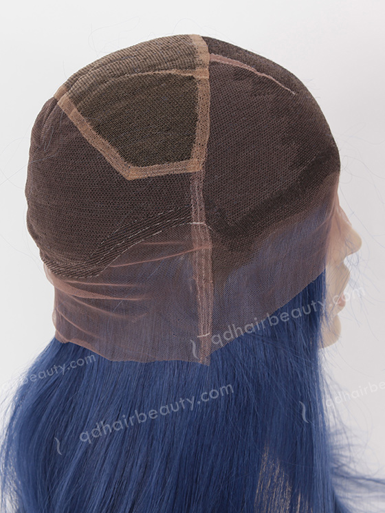 Silky Straight Long Ombre Color 1B#/Blue European Virgin Hair Wigs WR-LW-101