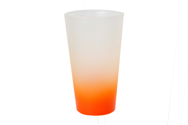 17 oz. Latte Glass Mug(Gradient Color Orange)