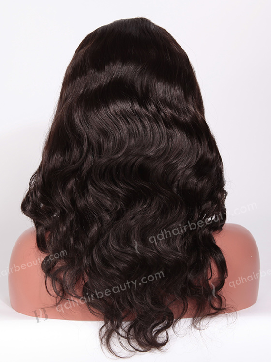 Full Lace Front Wigs Human Hair 16" With Baby Hair Body Wave 2# Color FLW-01271