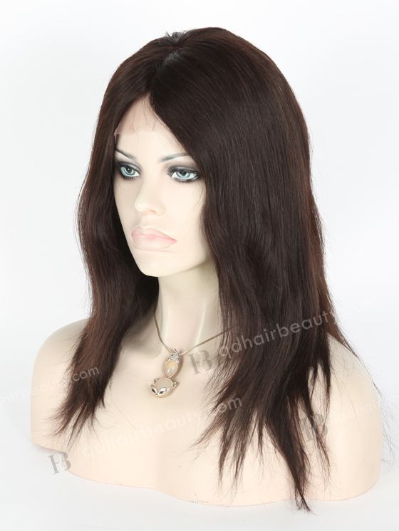 In Stock Indian Remy Hair 12" Straight Natural Color Glueless Silk Top Wig GL-01035