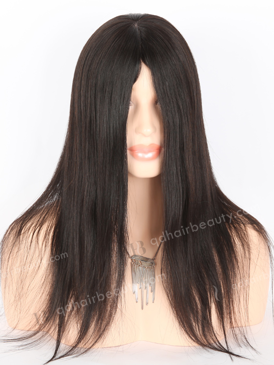 In Stock Malaysian Virgin Hair 16" Straight Natural Color Silk Top Glueless Wig GL-03020