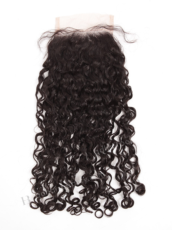 In Stock Brazilian Virgin Hair 16" Tight Curl Natural Color Top Closure STC-333
