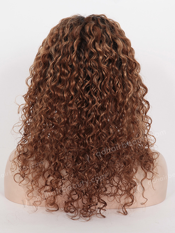 Dark Roots Brown Curly Brazilian Hair Wig WR-LW-074