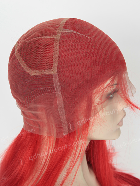 Silky Straight Long Red Color European Virgin Hair Wigs WR-LW-102