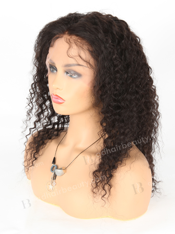 In Stock Indian Remy Hair 18" Deep Wave Natural Color Lace Front Wig SLF-01282